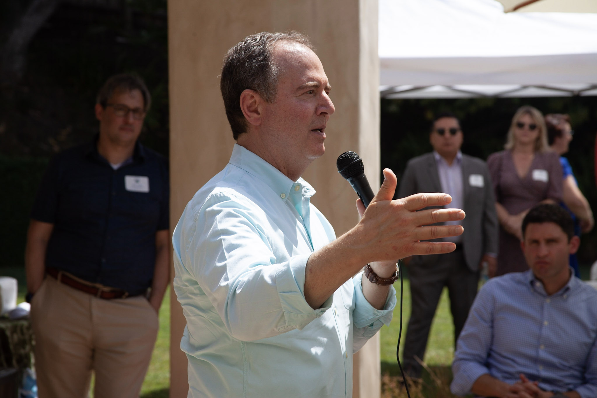 Adam Schiff speaking at an event