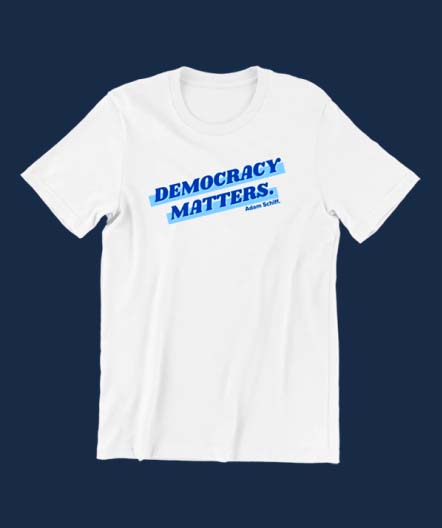 Democracy Matters white tee shirt